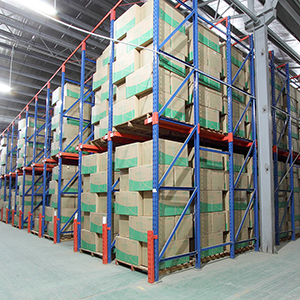 What are the advantages of using drive-in racks in warehouses?